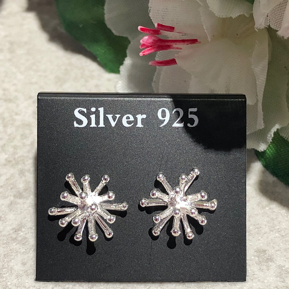 サムネイル： Silver 925 Earrings - 3D Flower