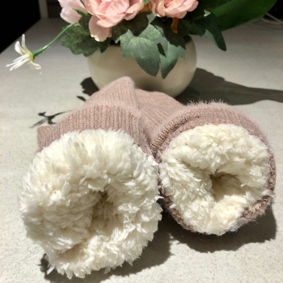 섬네일: Light Camel Wool Adult Mittens