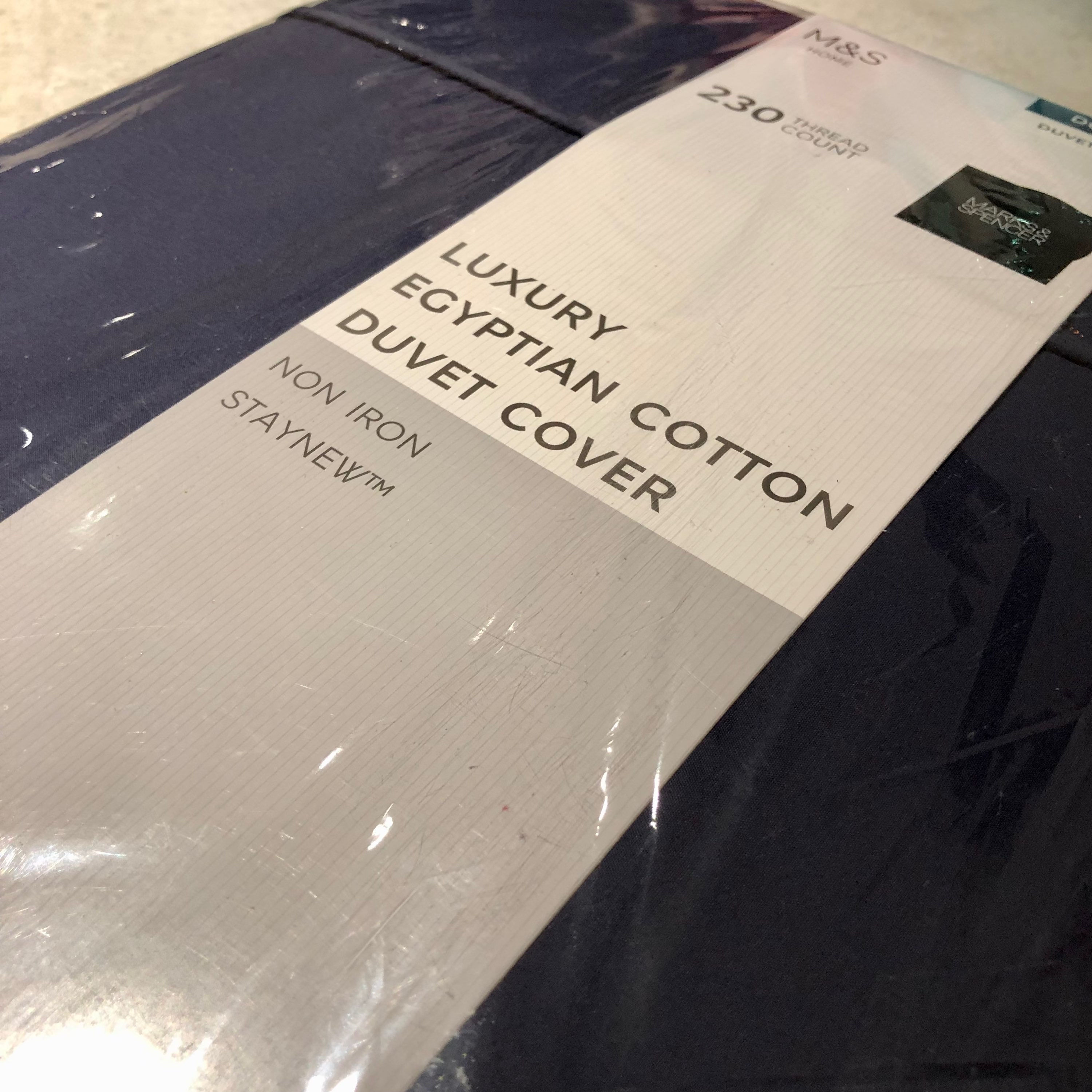 M&S Luxury Egyptian Cotton Duvet Cover - Double (Navy)