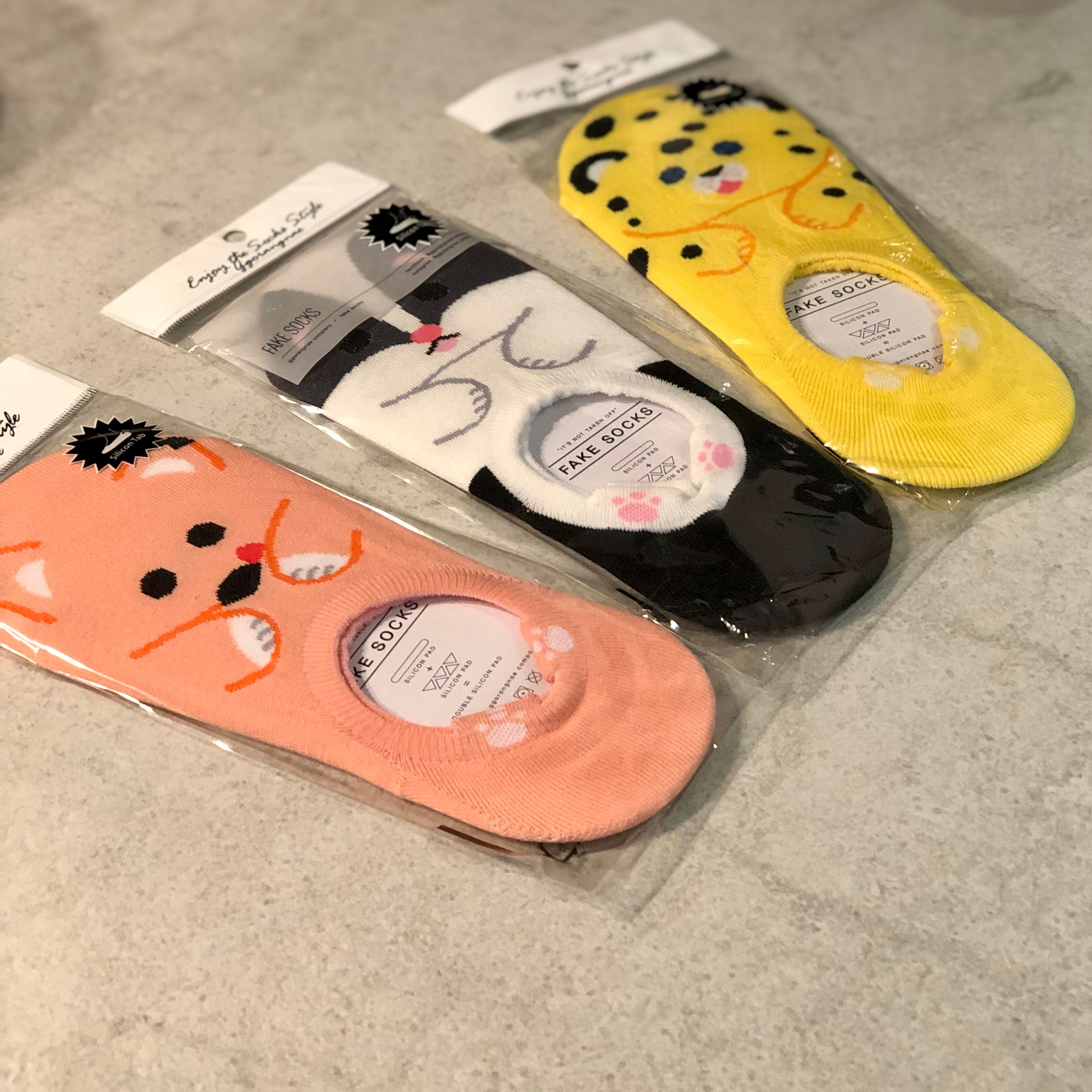 Korean Women No Show Socks Set - Cat