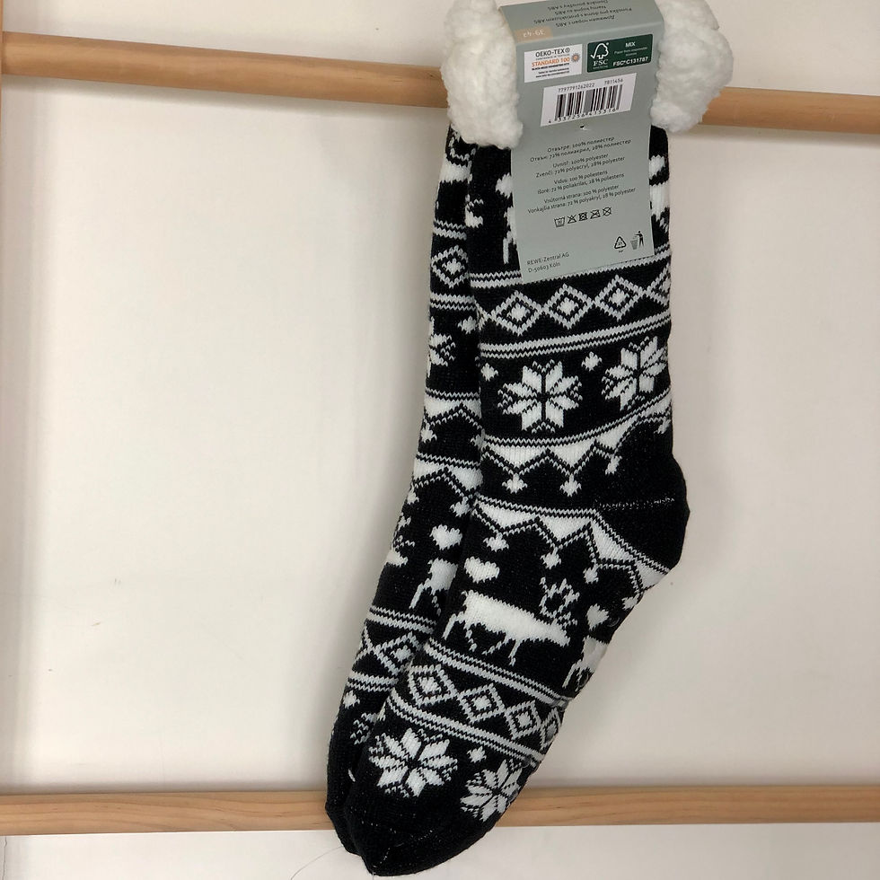섬네일: Christmas Winter Fuzzy Warm Cozy Sherpa Lined Slipper Lounge Crew Socks