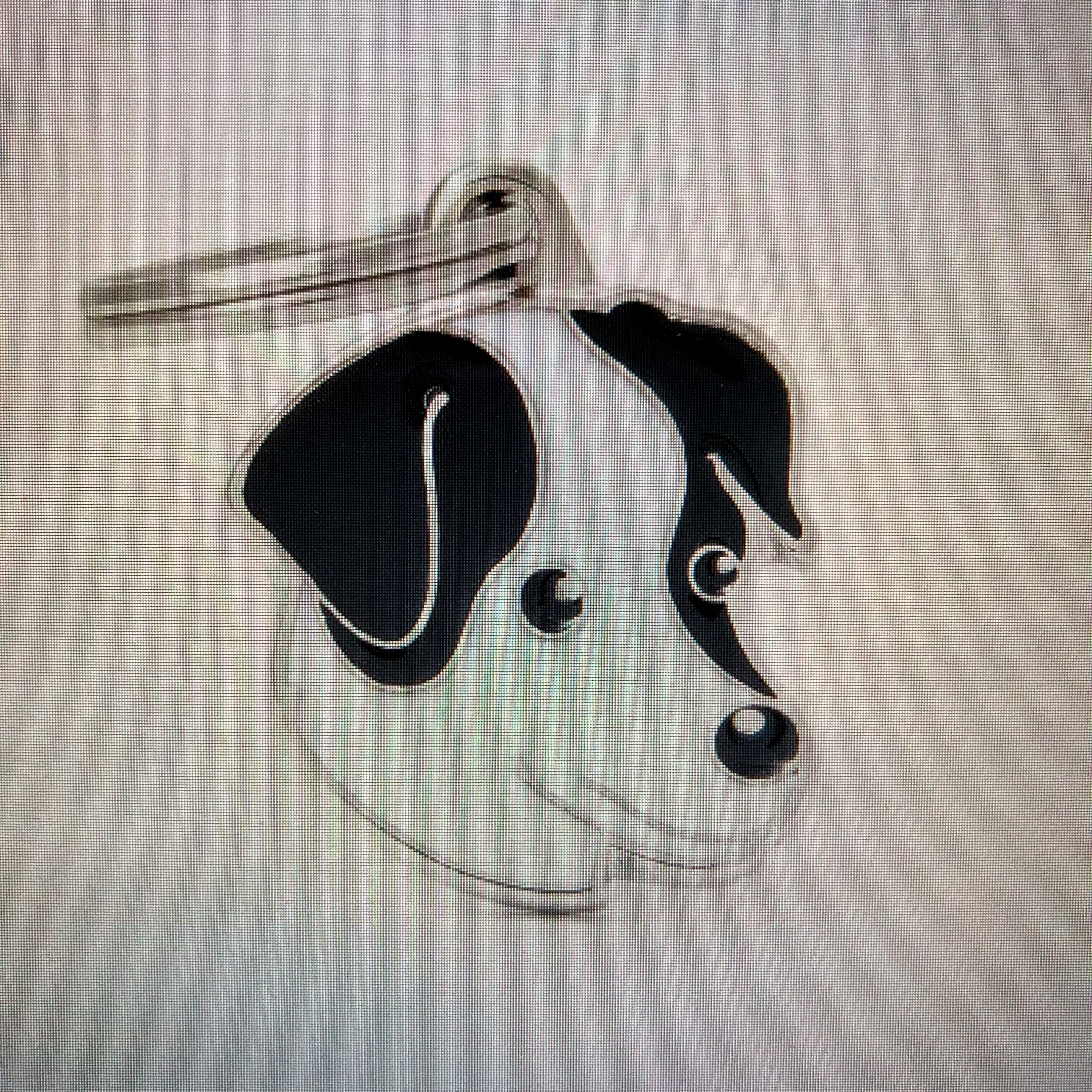 Italy Metal Dog Tag - Jack Russel (Black & White)