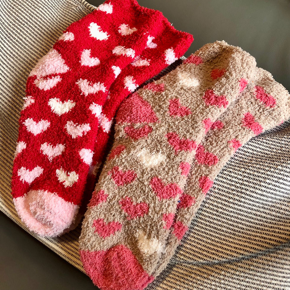 Thumbnail: Fluffy Fashion Crew Lounge Socks (Pack of 2) - Heart