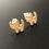 Thumbnail: Handmade Metal Stud Earrings - Cat