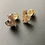 Thumbnail: Handmade Metal Stud Earrings - Cat