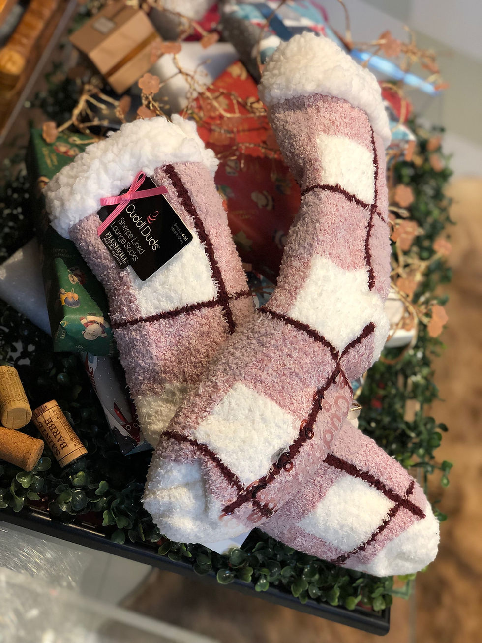 섬네일: Winter Fuzzy Warm Cozy Sherpa Lined Slipper Lounge Crew Socks