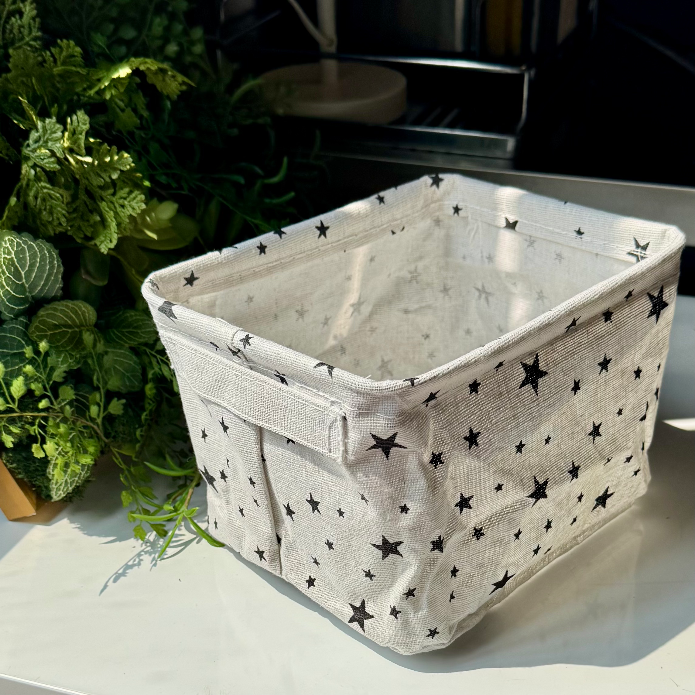 Cotton Linen Desktop Storage Basket - Star