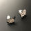 Thumbnail: Handmade Metal Stud Earrings - Cat