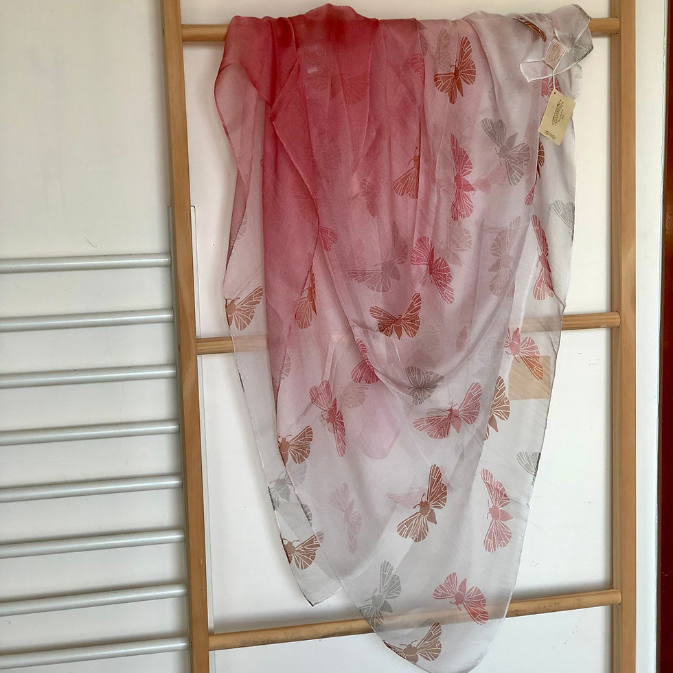 Thumbnail: Italian Large Trendy Peach Silk Scarf Wrap - Rose