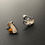 Thumbnail: Handmade Metal Stud Earrings - Cat