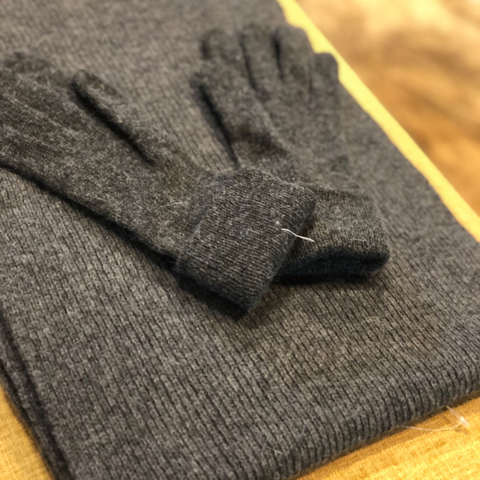 섬네일: ROECKL Lamb's Wool Scarf and Gloves Set