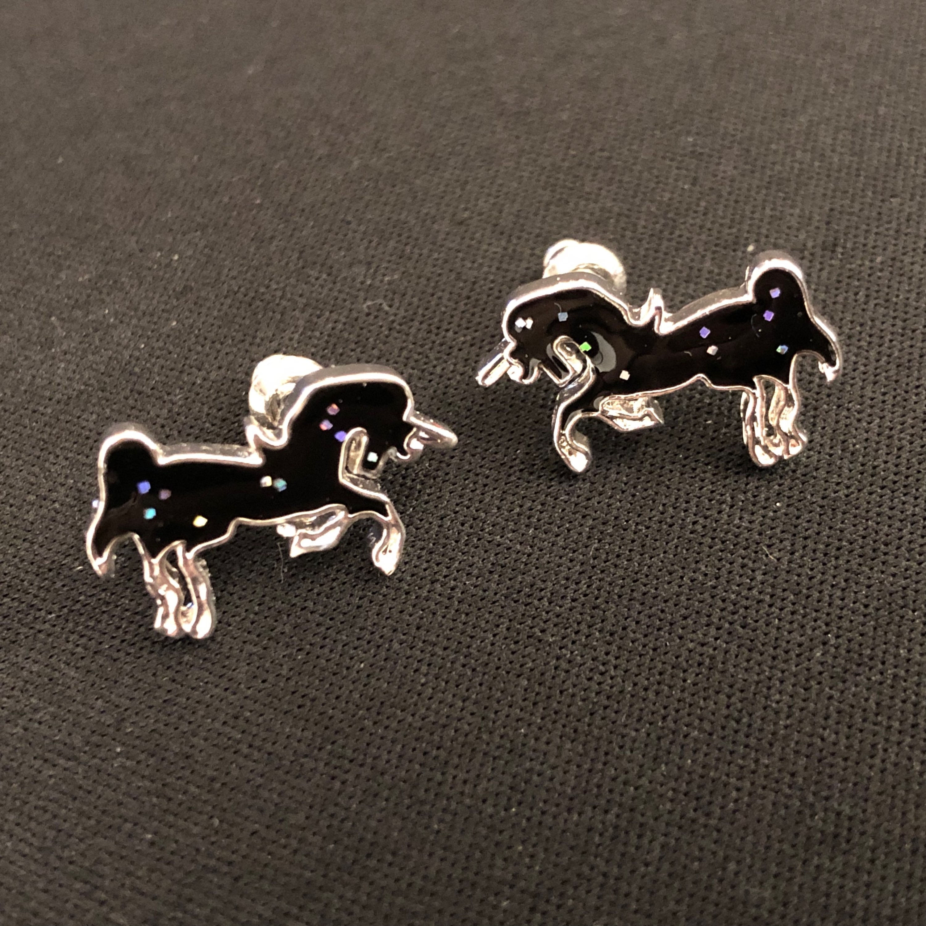 Handmade Metal Stud Earrings - Horse