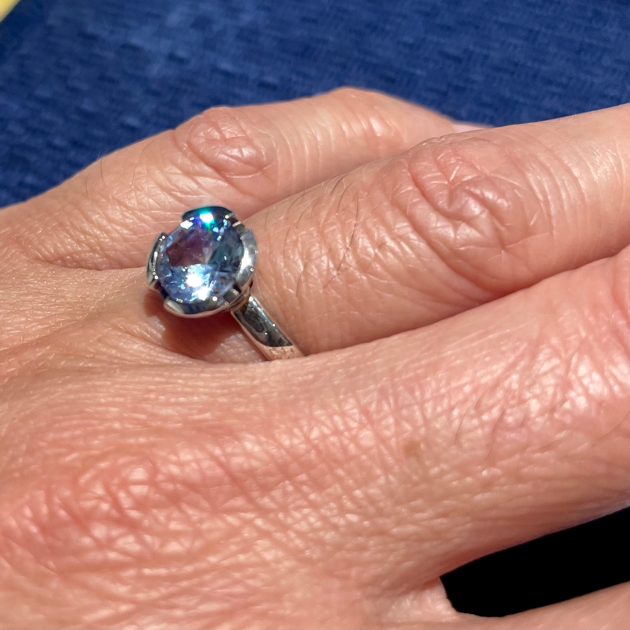 THOMAS SABO Elegant Stone Ring for Women - 8mm (Blue) - Ring Size 54