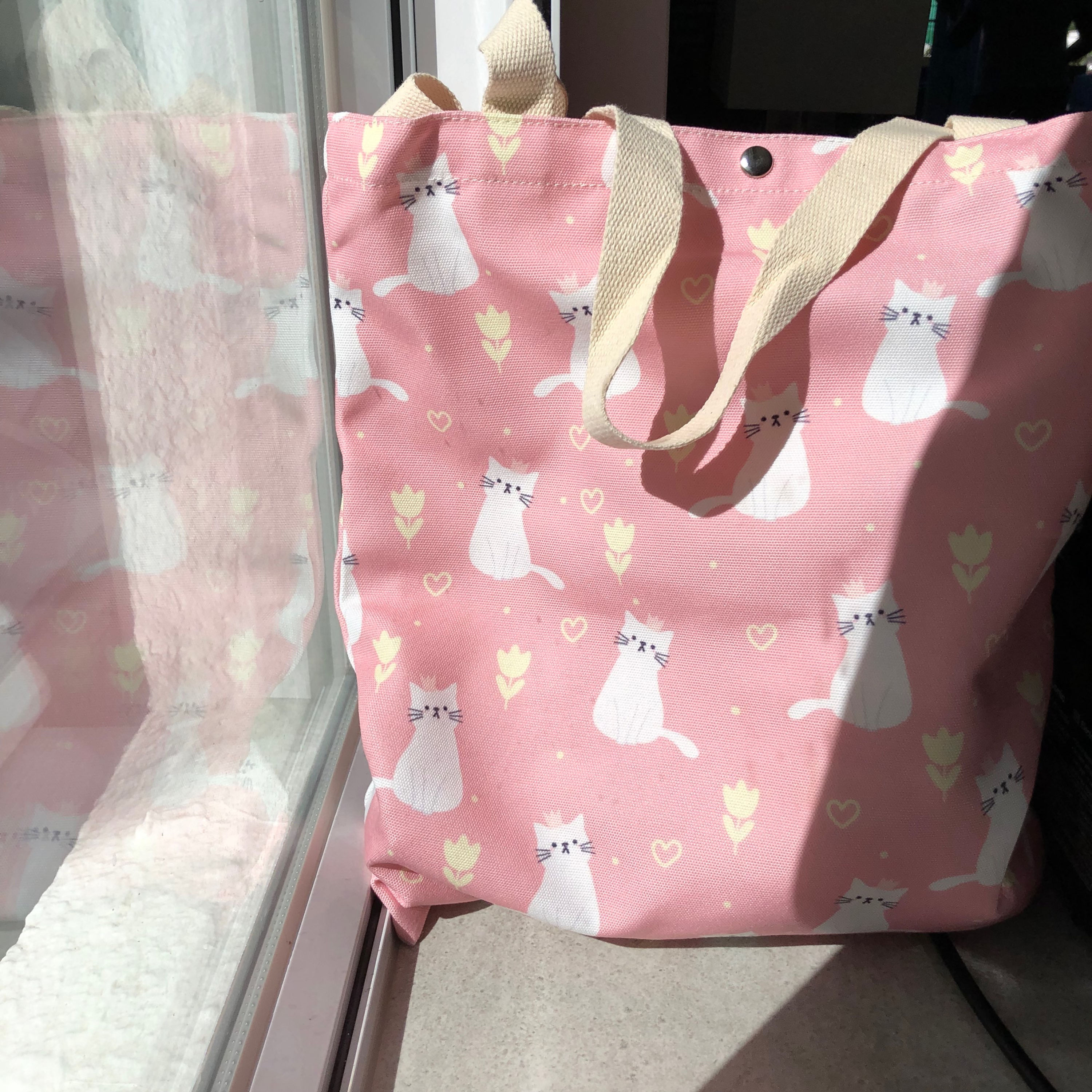Pink Tote Bag - Cat