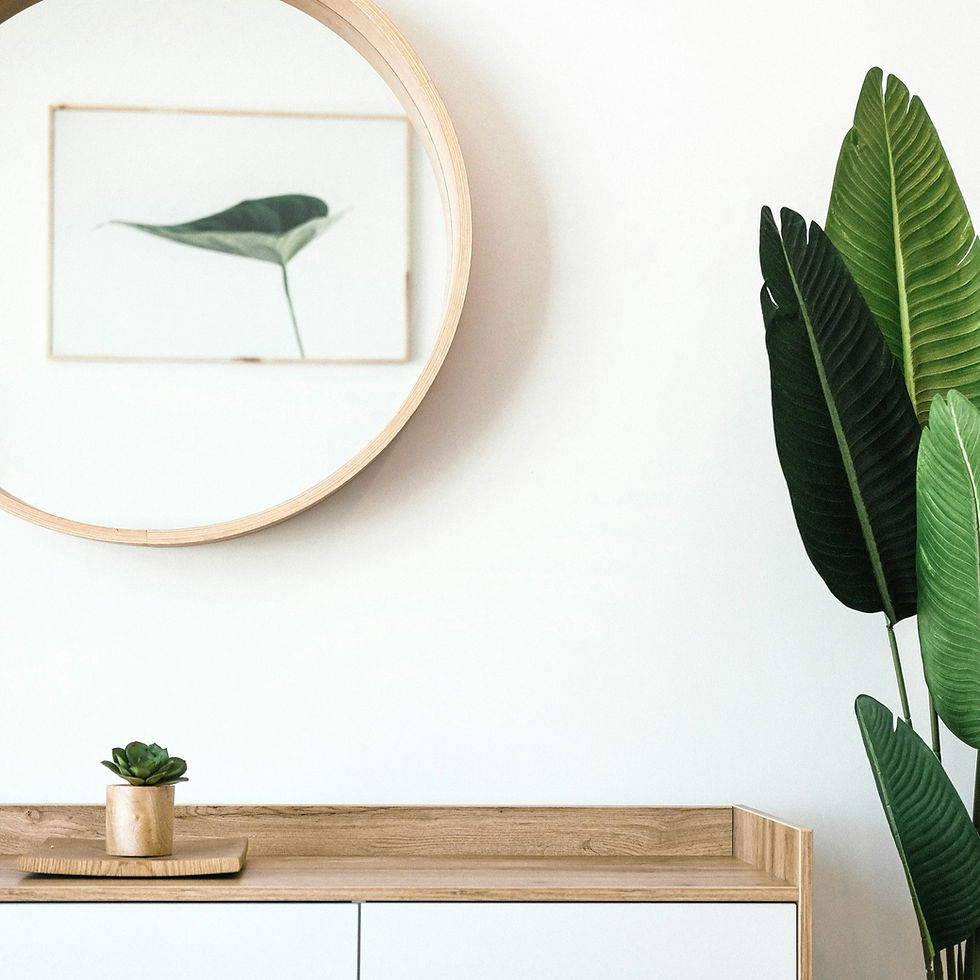 Decluttered, depersonalized minimalist space