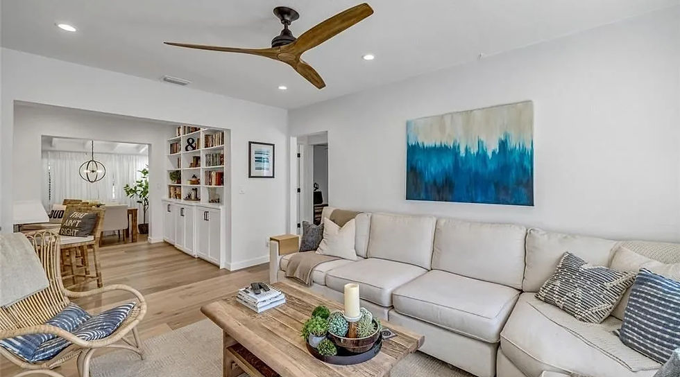 Coastal style living room in south Florida