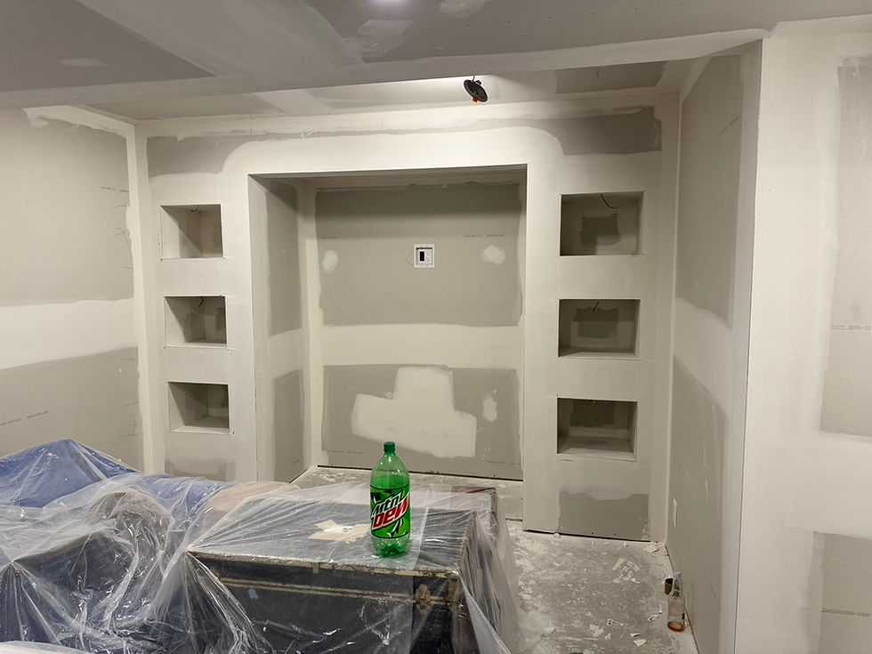 Drywall finishing in progress