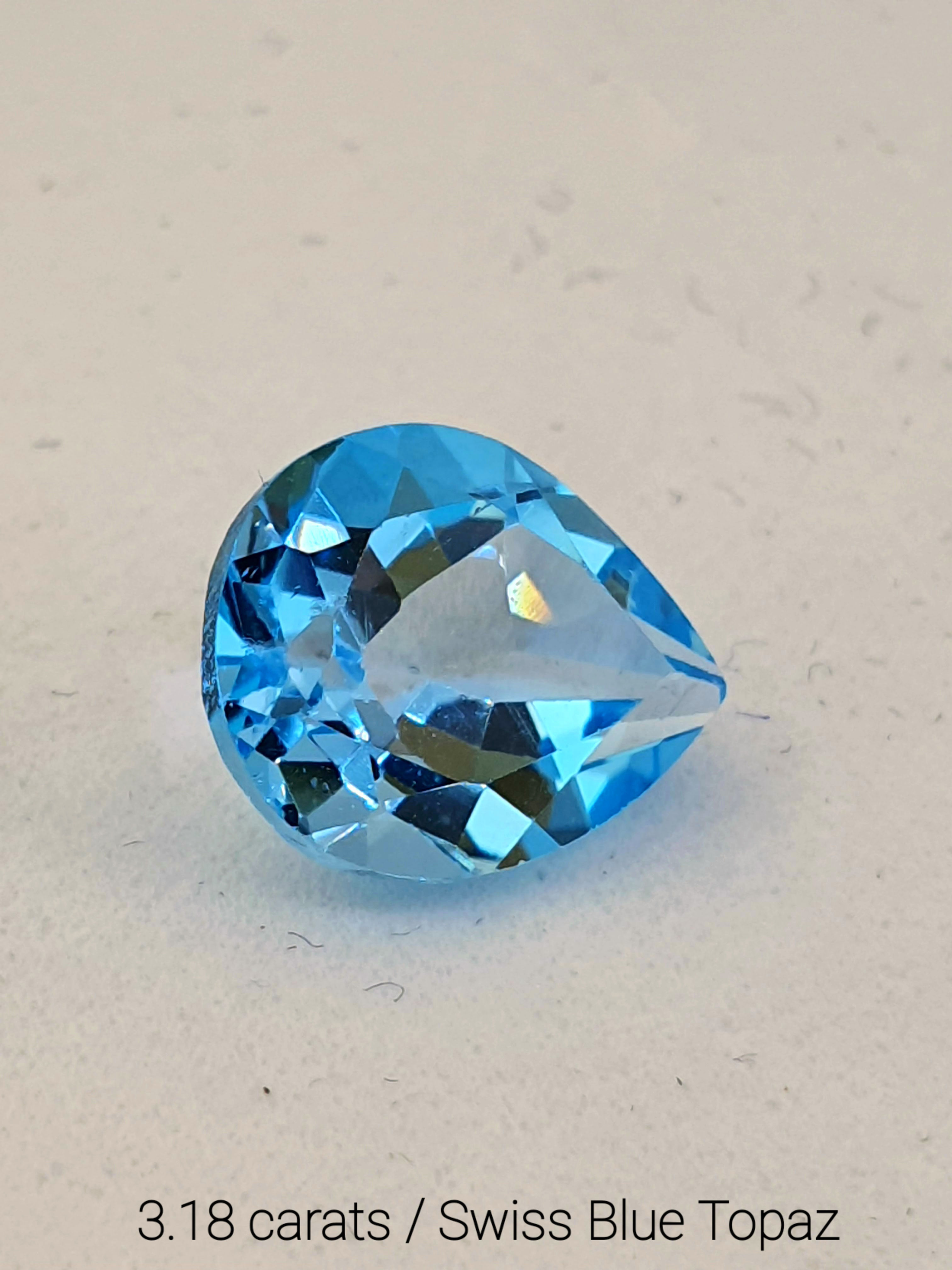 Topacio natural "Swiss Blue"