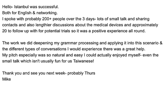 Client testimonial from Mike