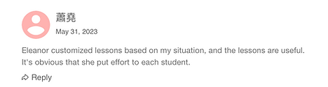 English communication coaching testimonial