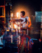 Indspilning af trommer i lydstudie The Hideout Studio i Aalborg