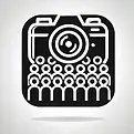 DALL·E 2024-12-02 19.12.35 - A modern, sleek black and white pictogram-style icon on a fla
