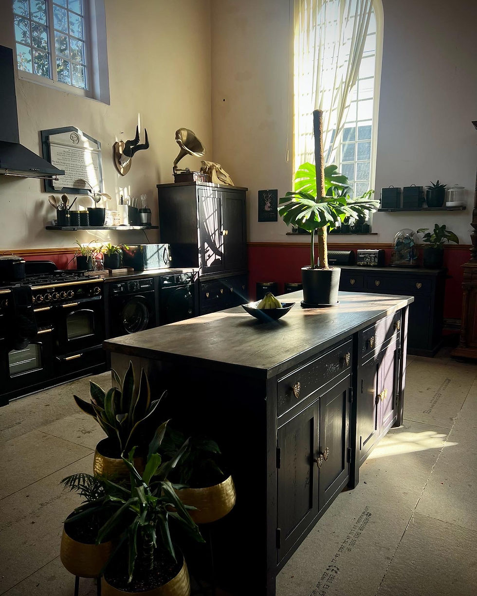 Nightingale Farrow and Ball painted Gothic Freestanding Kitchens