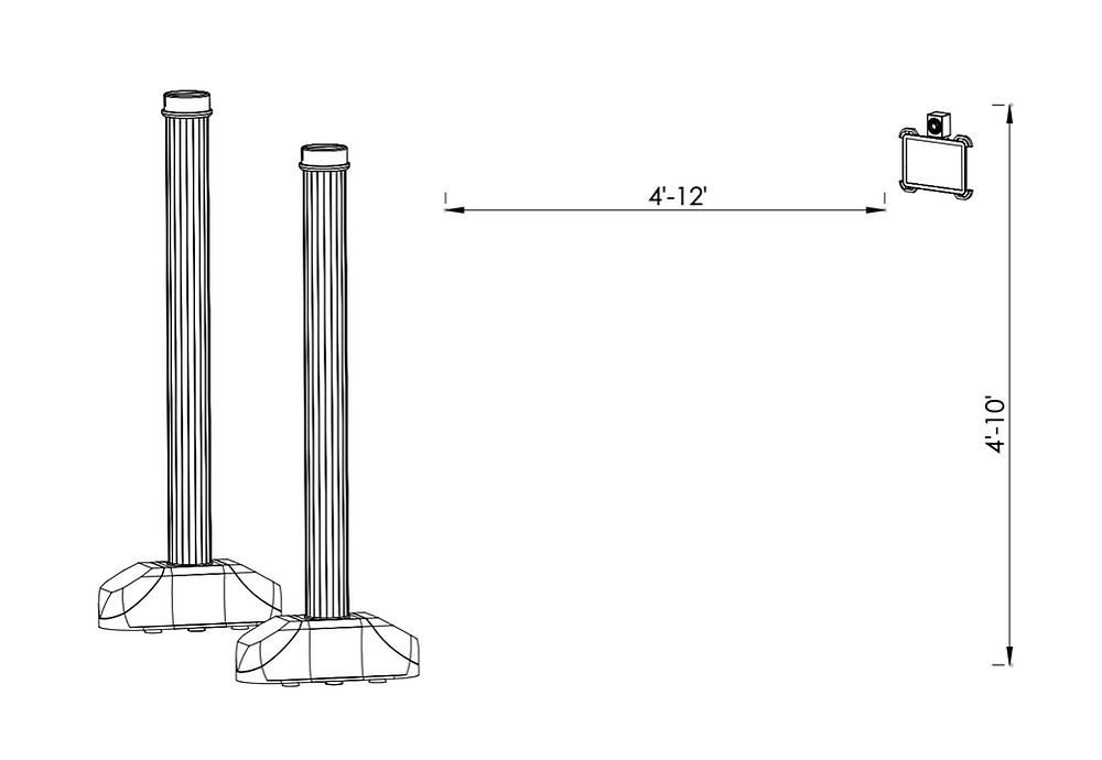 Entryway Security pillars with iPad setup