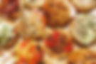 A dispaly of foccacia roll sandwiches