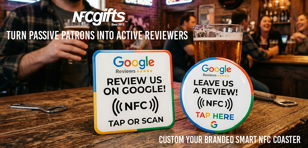 NFC google review coaster