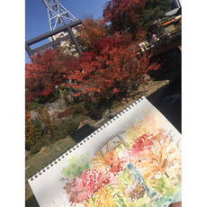 3. Autumn colors of Nawate street, 2017, Matsumoto  285 x 194 mm.JPG
