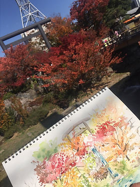 3. Autumn colors of Nawate street, 2017, Matsumoto 285 x 194 mm.JPG