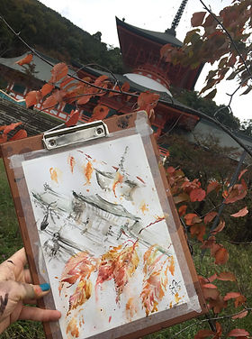 7. Autumn leaves of the Zenkoji Temple, 2019 Nagano, 181 x 256 mm.JPG
