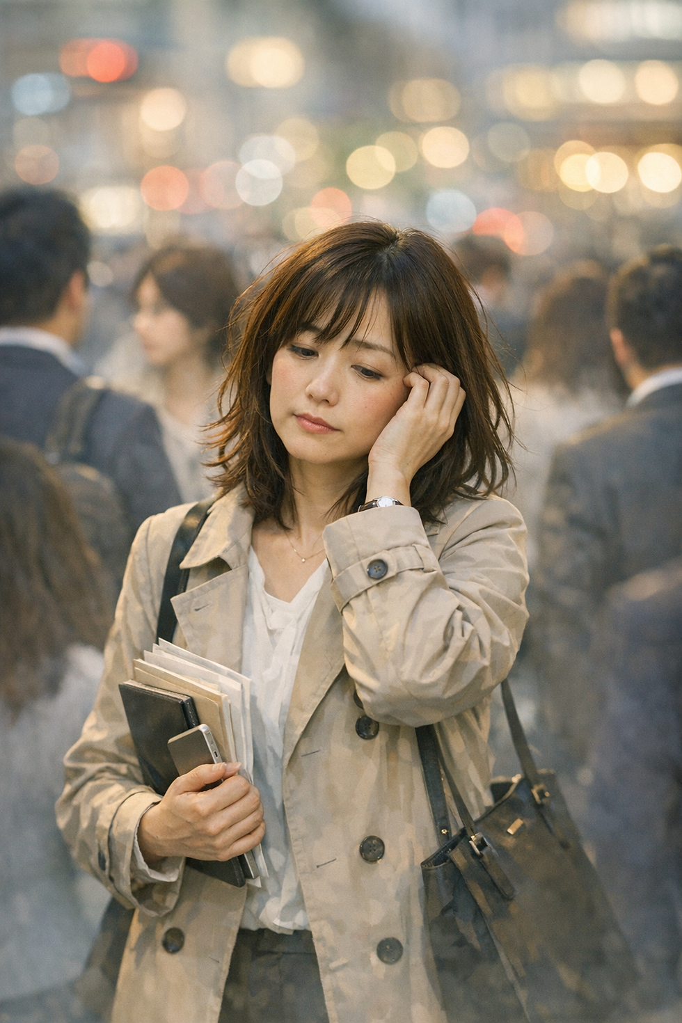 新年度の環境変化によるストレスで疲れている女性