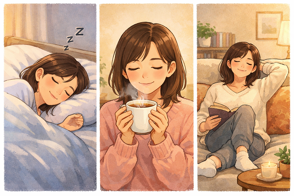 PMSの疲労回復のための睡眠や食事、休息のセルフケア