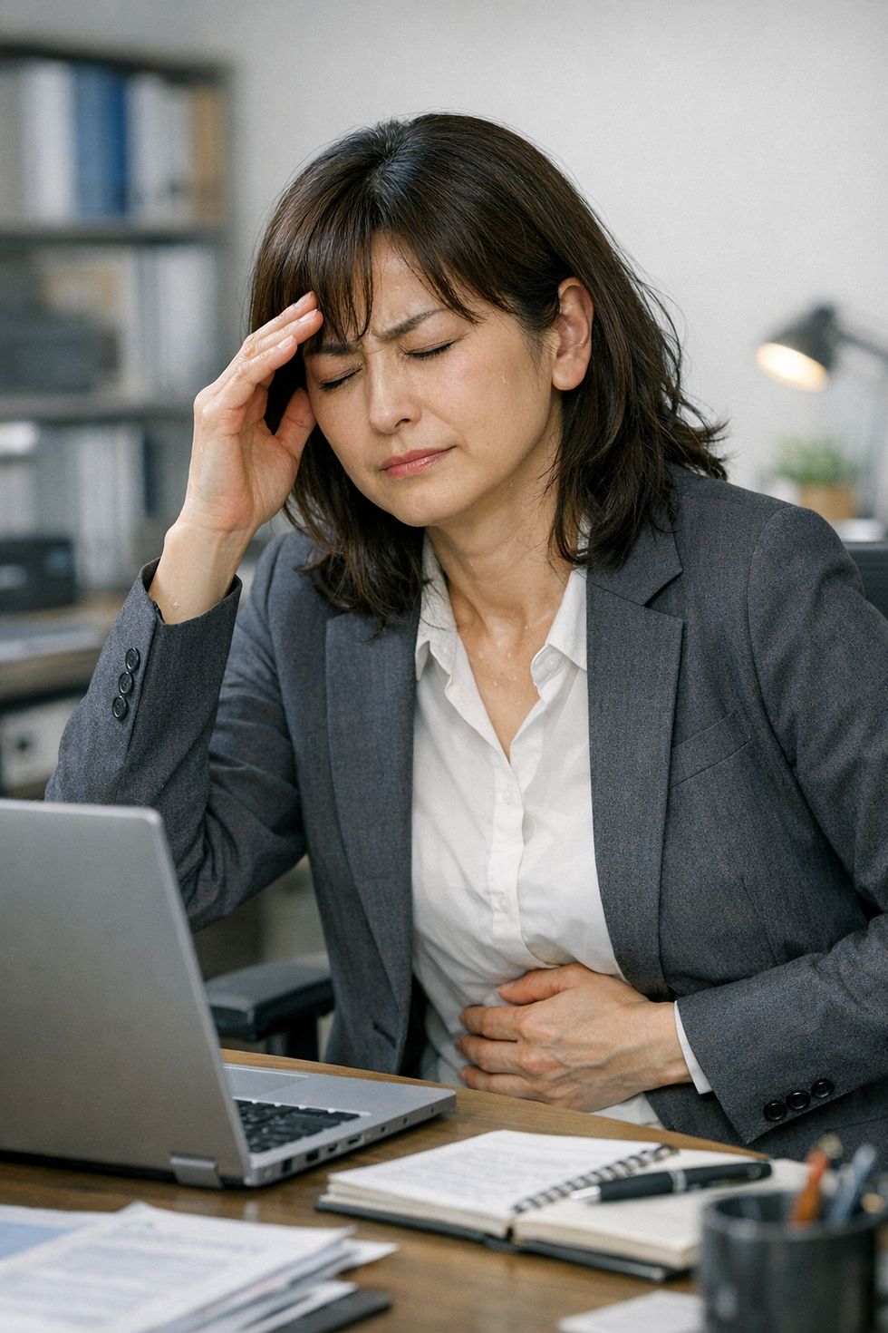 更年期の不調に悩み我慢している女性