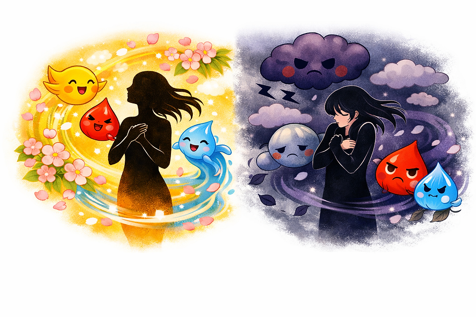 東洋医学の気血の巡りと春の不調の関係イメージ