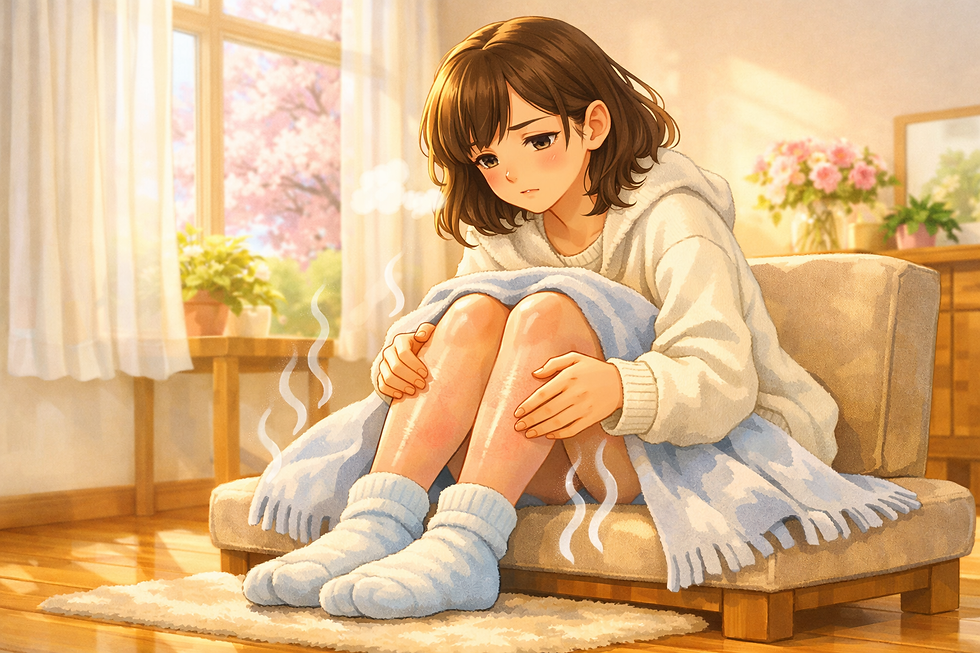 PMSで冷えや生理痛に悩む女性・寒凝タイプのイメージ