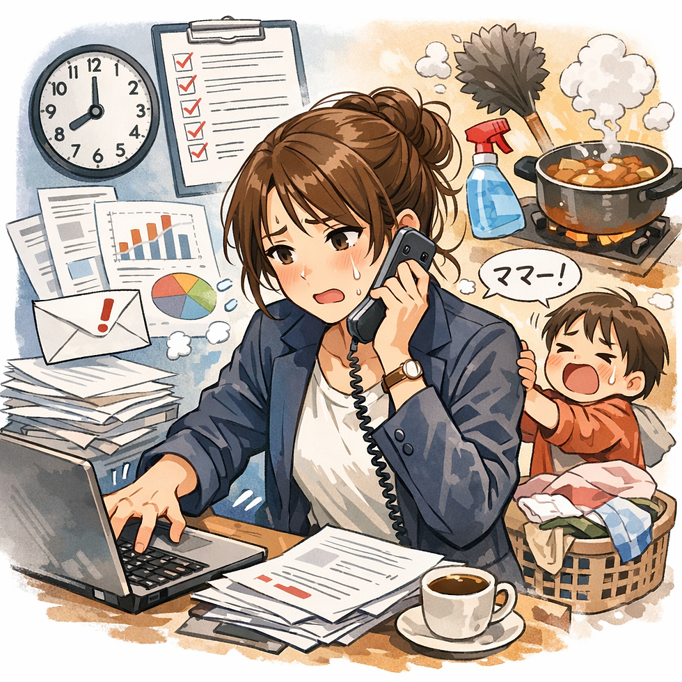 ストレスや我慢でPMSが悪化する女性のイメージ