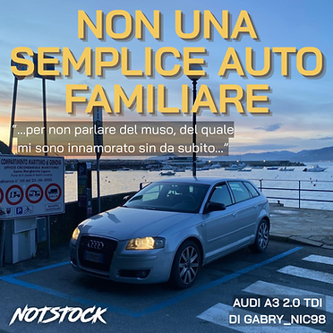 Oggi portiamo un auto di un mio caro amico, nonché il mio copilota per gli slalom in categoria stradale! Una semplice Audi di famiglia, ma che ha conquistato il suo cuore.