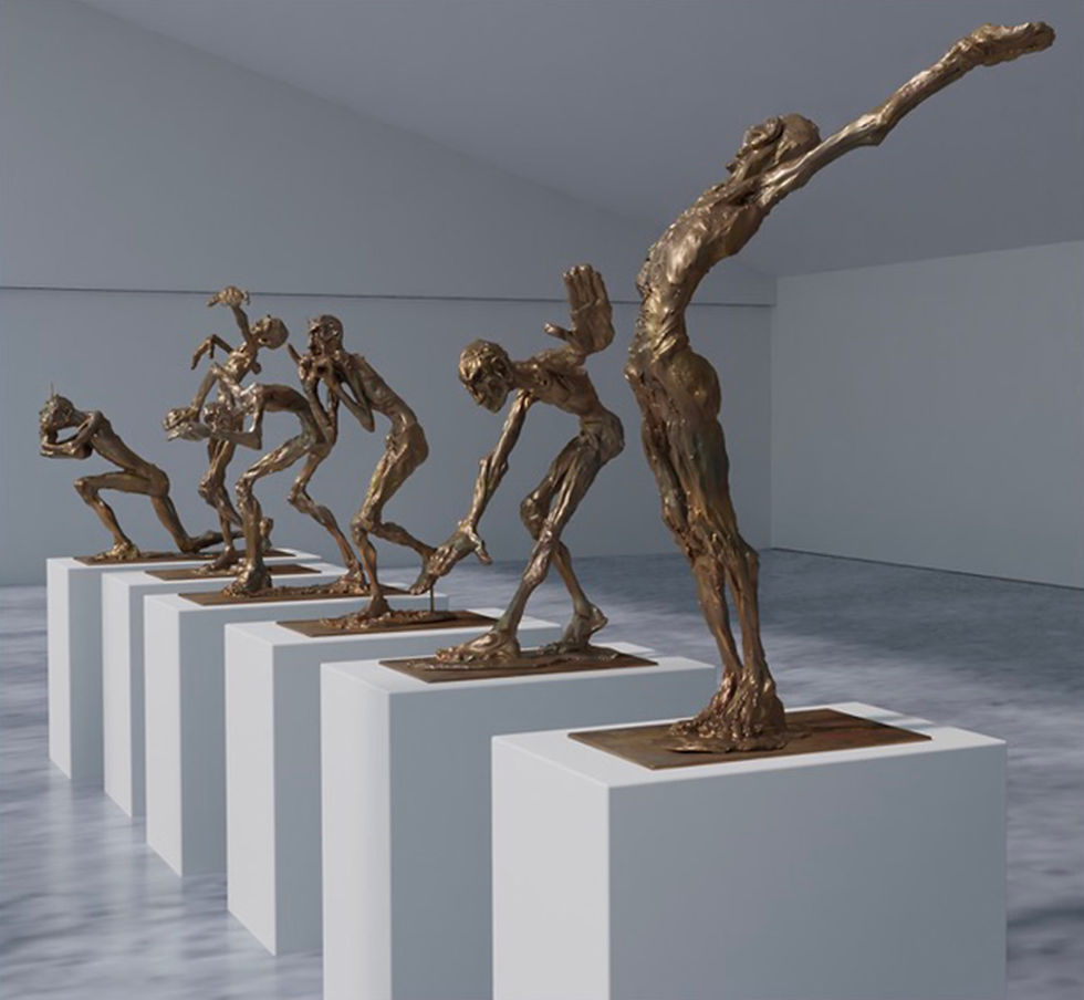 Series of 6 1/2 life size bronze conductors