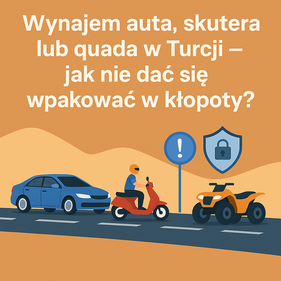Wynajem auta, skutera lub quada w Turcji – pułapki w umowach i co w razie wypadku?