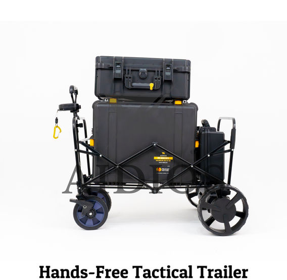 Hands-free tactical transport trailer for EOD equipment