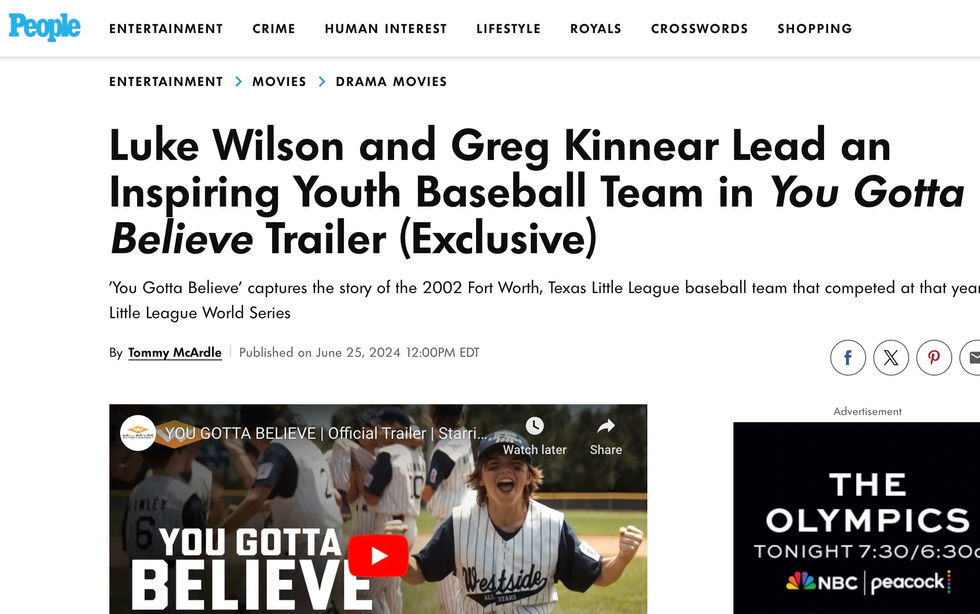 Luke Wilson and Greg Kinnear Lead an Inspiring Youth Baseball Team in You Gotta Believe Trailer (Exclusive)