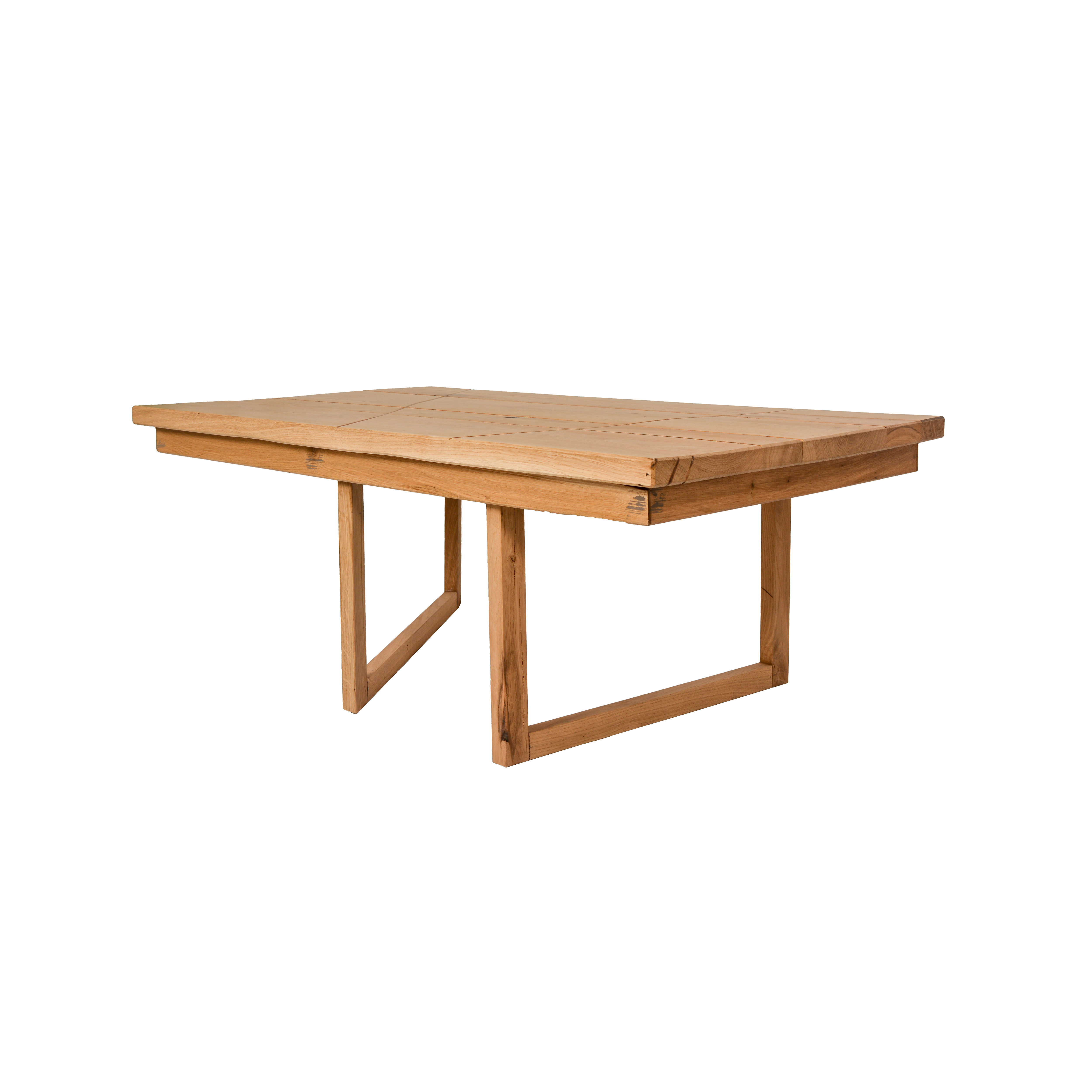 masa de cafea din stejar frezat cu picioare din stejar