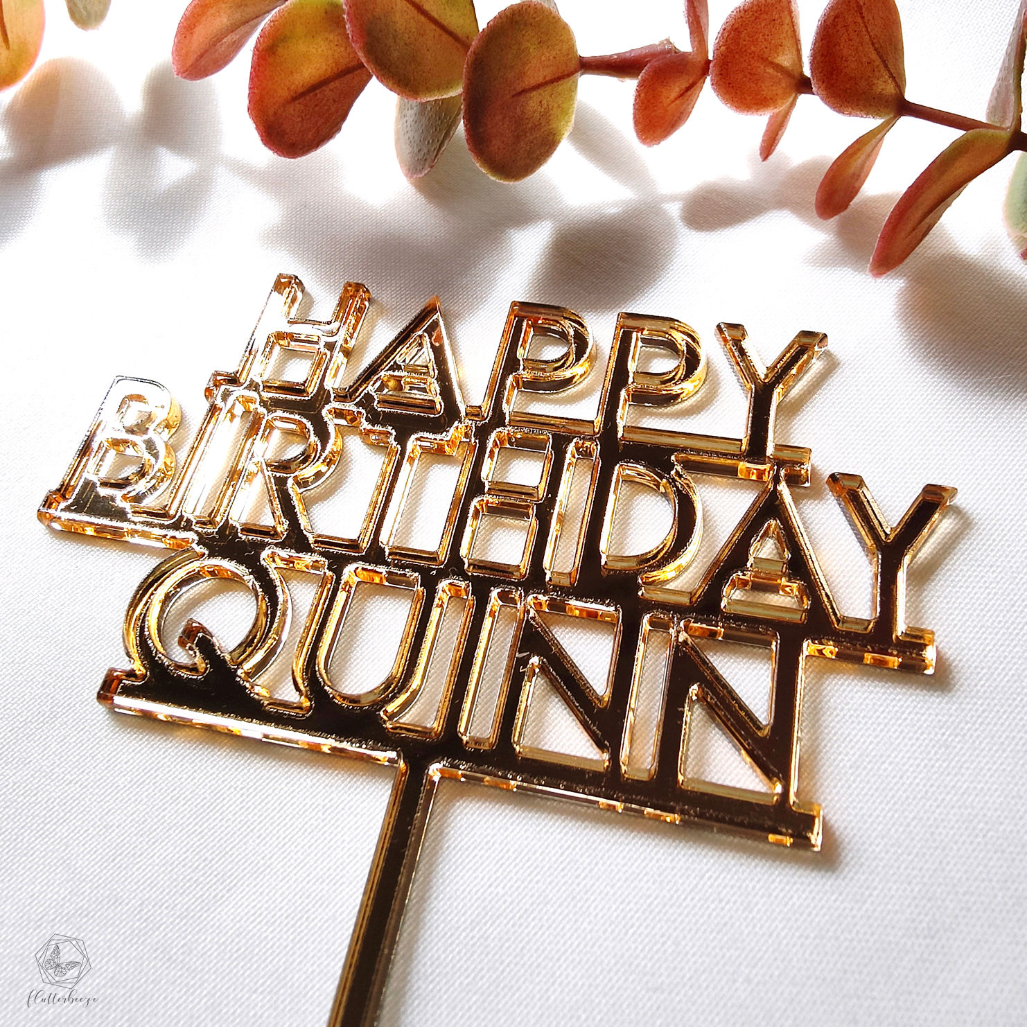 Plain Script Name Cake Topper