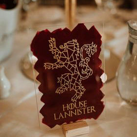 Thumbnail: A5 Acrylic Table numbers with wooden stands
