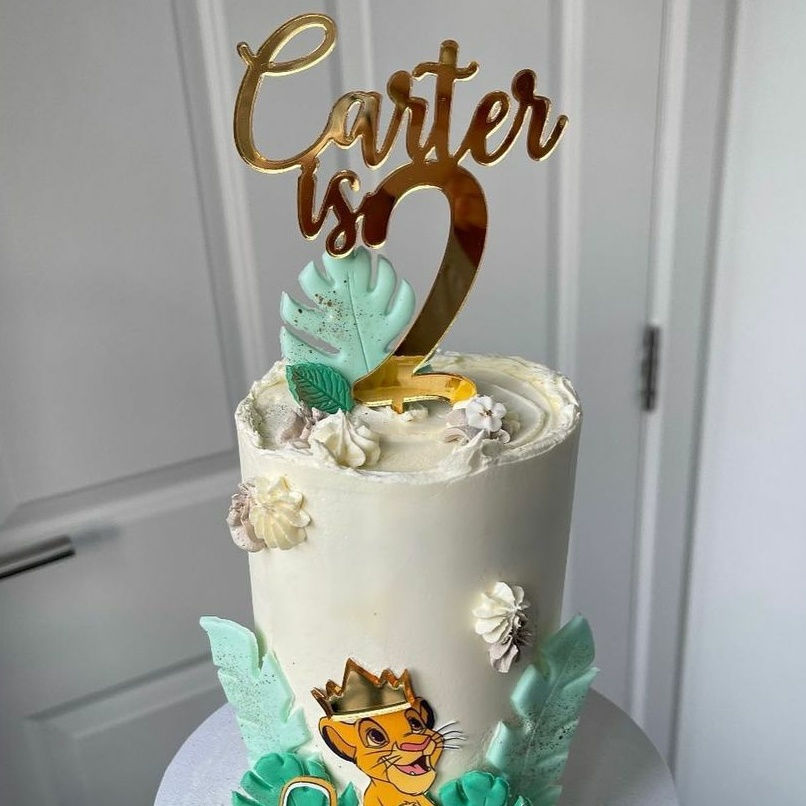 Thumbnail: Cursive name + age - Cake Topper