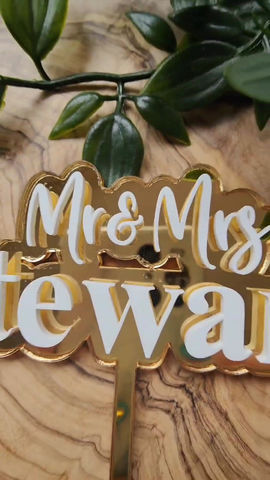 Thumbnail: Double layer cake name topper - Style 3