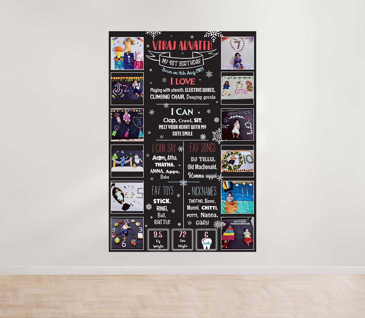 Snow Theme Photo Milestone Poster